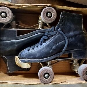 Vintage Mens Chicago Roller Skate Co. Ware Brothers 1914 Low Roller Skates Sz 6